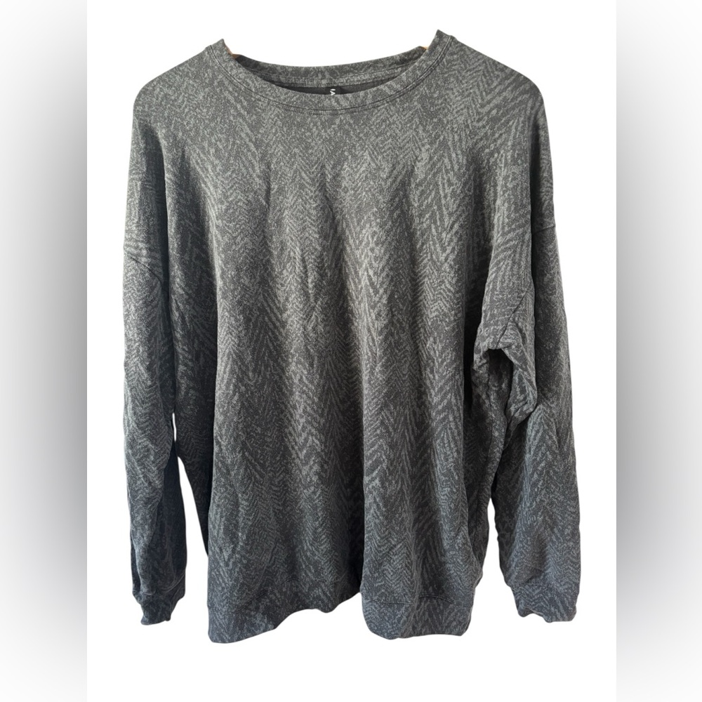 Athleta Tencel‎ Blend Women’s Pullover Sweatshirt Black Grey Size Large Soft